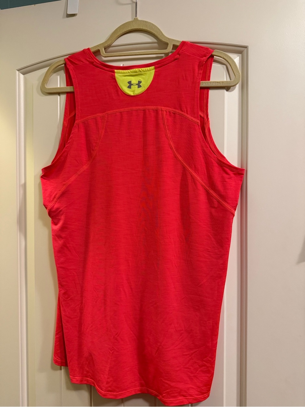 Under Armour Bright Coral Women's Athletic Tank Top - Picture 2 of 3